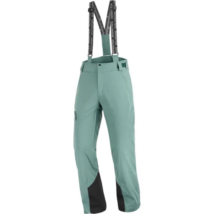 SALOMON Ski Pants Men’s Green Straight Fit