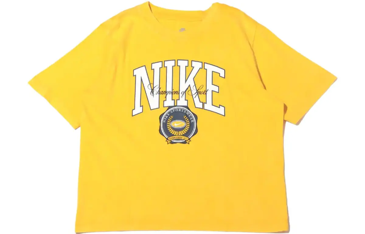 Nike Sportswear Women'ss Boxy Varsity Tee Yellow