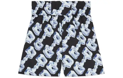 GUCCI 3d Glass Horsebit Print Fabric Shorts Casual Shorts Men's Black