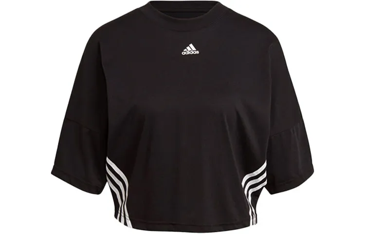Adidas T-Shirts Women's Black Crew Neck Moderate