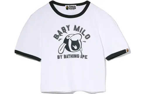 A BATHING APE Crop Tops Women's Crew Neck Moderate