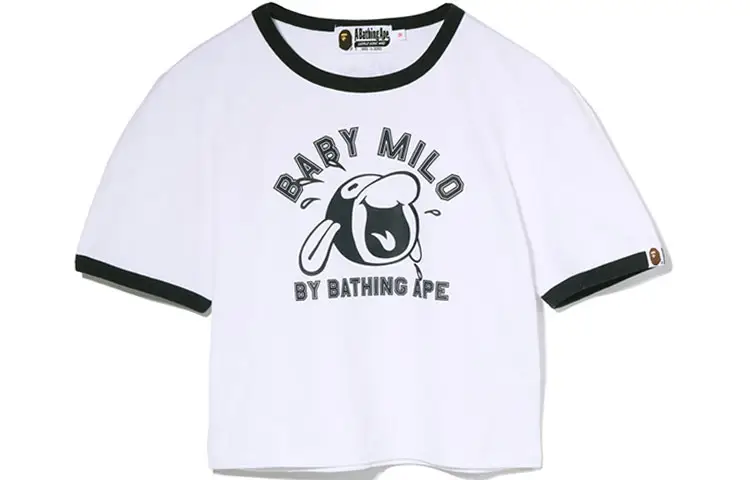A BATHING APE Crop Tops Women's Crew Neck Moderate