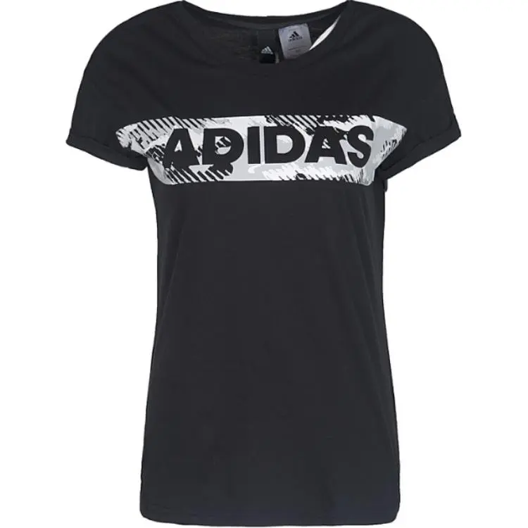 Adidas Drop Shoulder Sleeve T Shirt Women's Black