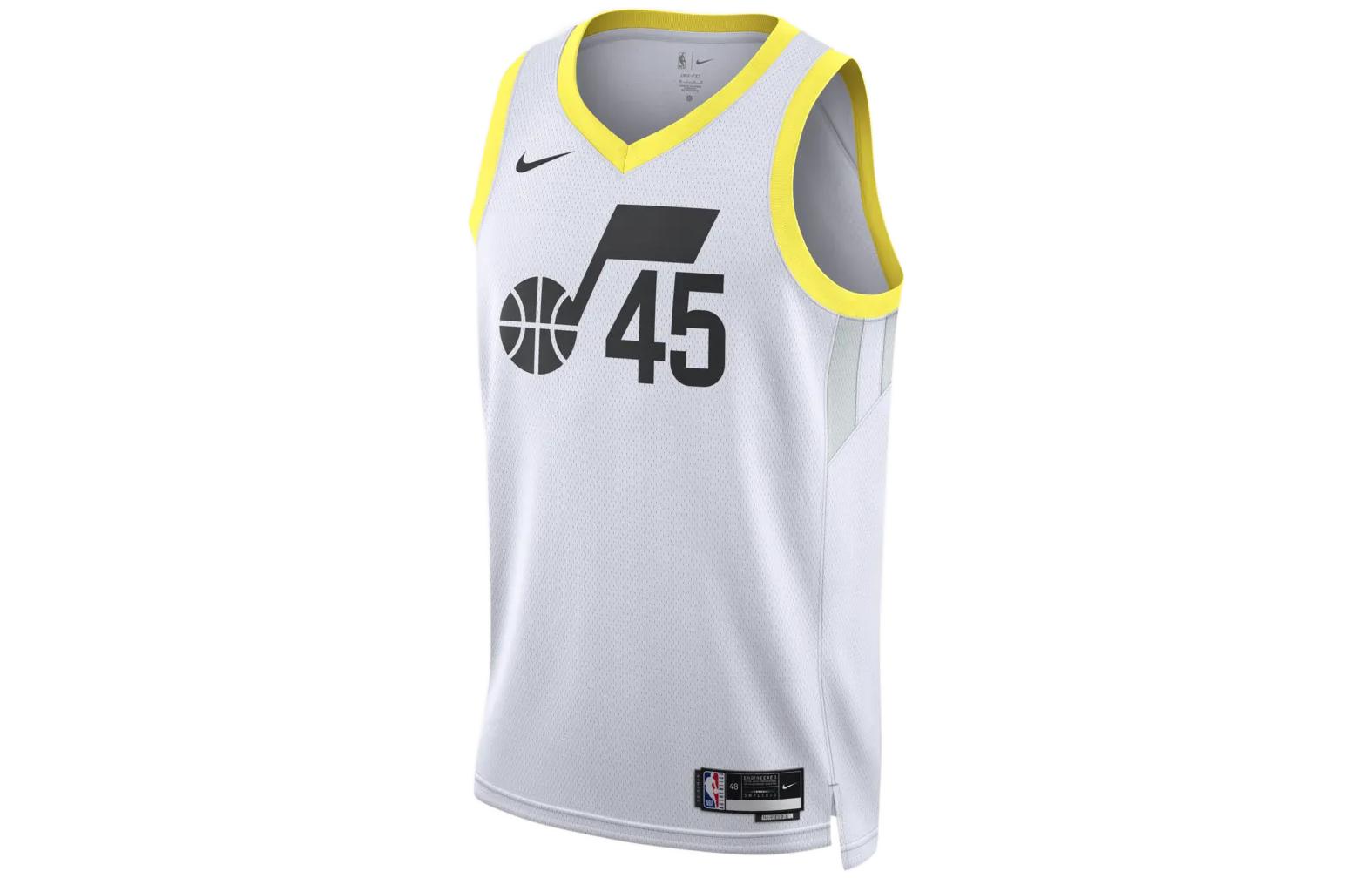 Nike NBA team printed jersey SW fan version 22-23 season League limited Jazz Mitchell No. 45 basketball vest men and women white