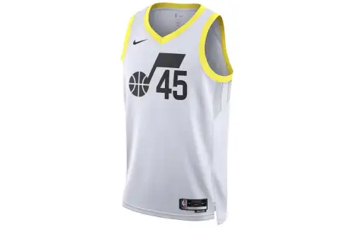 Nike NBA team printed jersey SW fan version 22-23 season League limited Jazz Mitchell No. 45 basketball vest men and women white