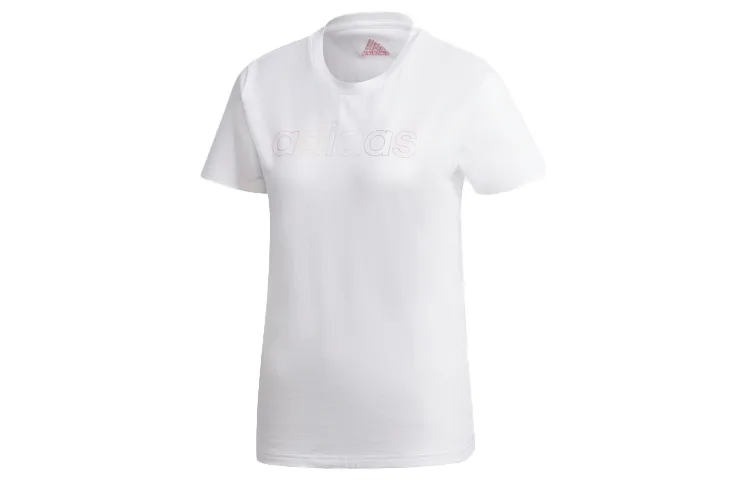 Adidas T-Shirts Women's White Crew Neck Moderate Straight Fit