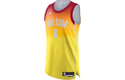 Jordan DRI-FIT NBA AU Player Edition 2023 All-Star LeBron James No. 6 Printed Color Matching Sports Quick-Drying Breathable Slit American Basketball Vest Men's Carmine Red