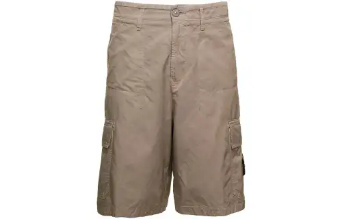 STONE ISLAND Logo Patch Wide Leg Bermuda Shorts
