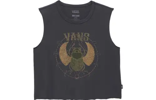Vans Tank Tops Women's Black Crew Neck Moderate Straight Fit