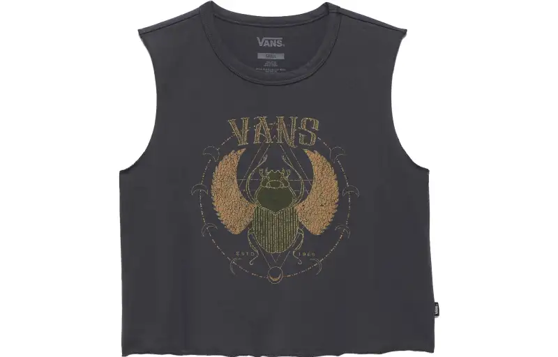 Vans Tank Tops Women's Black Crew Neck Moderate Straight Fit