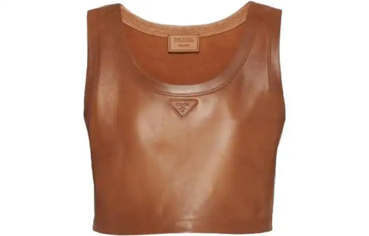PRADA Nappa leather Crop Top