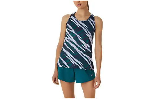 ASICS Wild Camo Tank Tops Women's Green Crew Neck Moderate Other