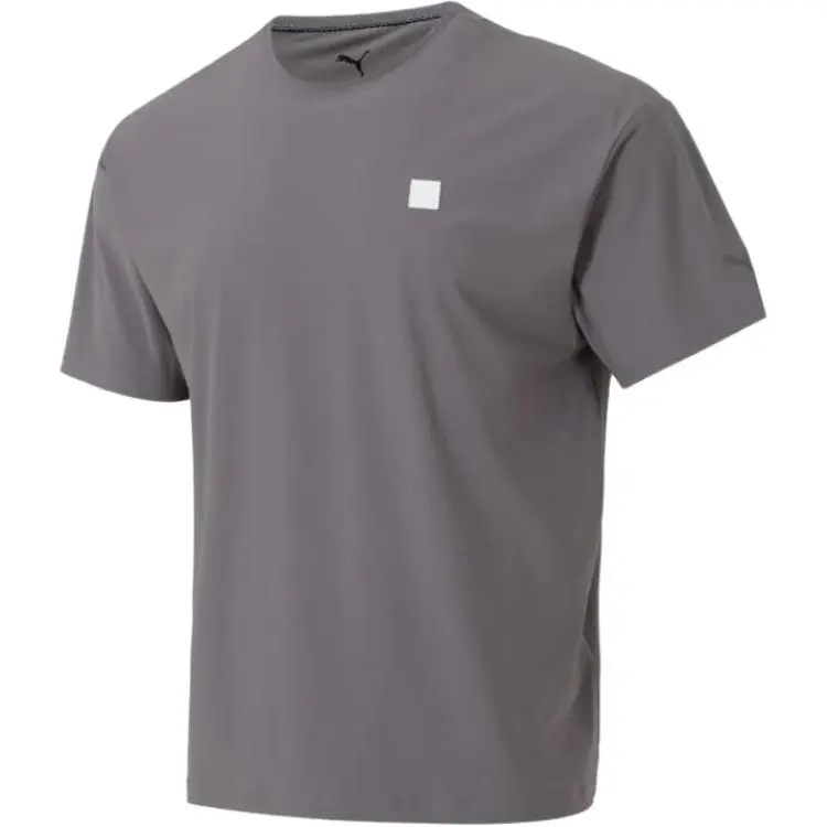 PUMA T-Shirts Men's Gray Crew Neck Moderate