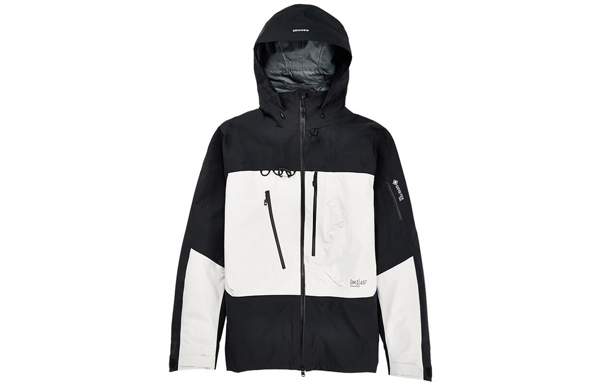 BURTON AK457 23-24 Snow Season GORETEX 3L Color Block Logo Hooded Waterproof Breathable Wild Snow Sliding Ski Jacket Men's Panda Color