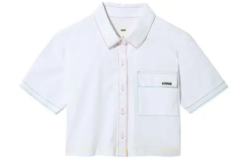 Vans T Shirts Women's White Pointed Collar Moderate