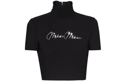 MIU MIU SS22 Crop Top Women's Black