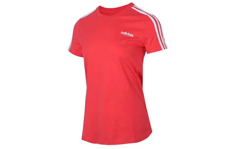 Adidas T-Shirts Women's Pink Crew Neck Moderate Straight Fit