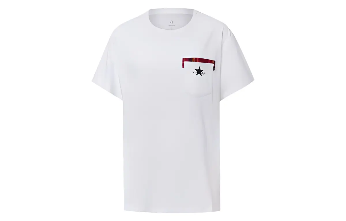 Converse T-Shirts Women's White Crew Neck Moderate Straight Fit
