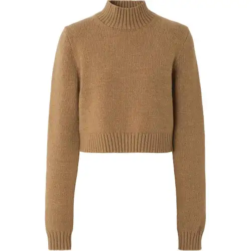 Burberry Monogram Cropped Jumper Camel