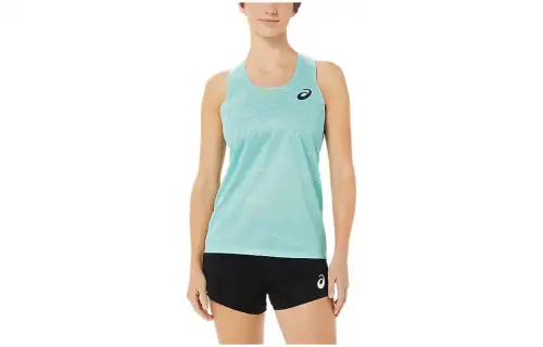ASICS Tank Tops Women's Blue Crew Neck Moderate Halter Neck