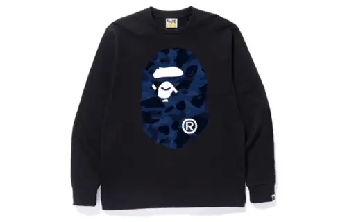 Bape Color Camo Big Ape Head L/S Tee White/Purple
