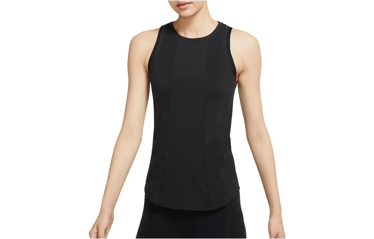Nike Tank Tops Women's Black Crew Neck Moderate Nipped-in Waist