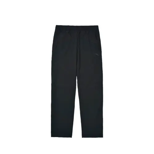 Anta Minimalist Style Solid Color Thickened And Fleece Lined Straight Fit Versatile Casual Pants Men's Basic Black