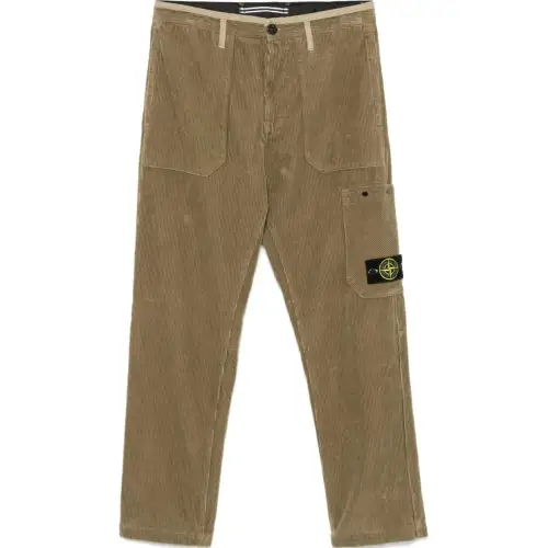 STONE ISLAND Logo Patch Corduroy Trousers