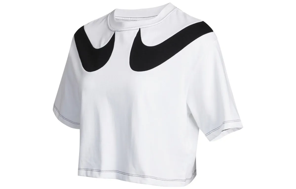 Nike Crop Tops Women's White Crew Neck Moderate