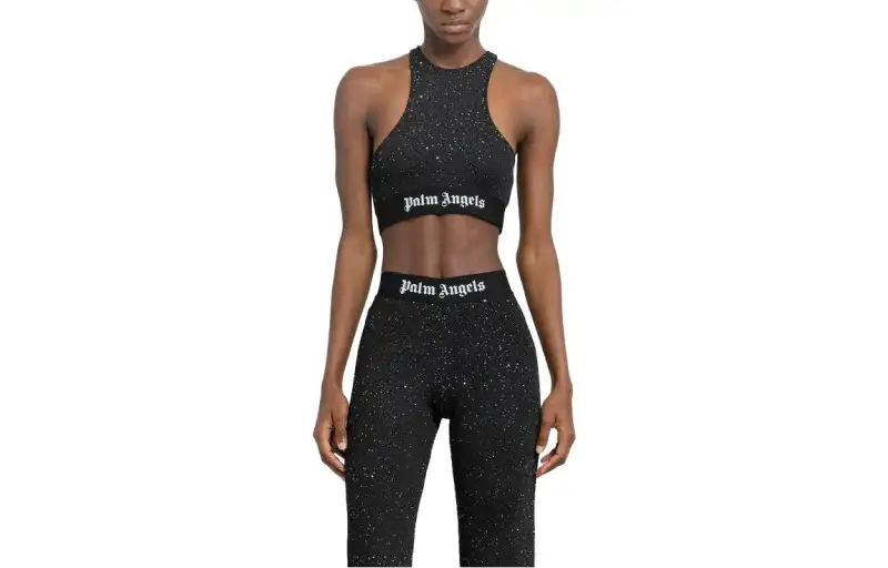 Palm Angels Soiree logo-print crop top