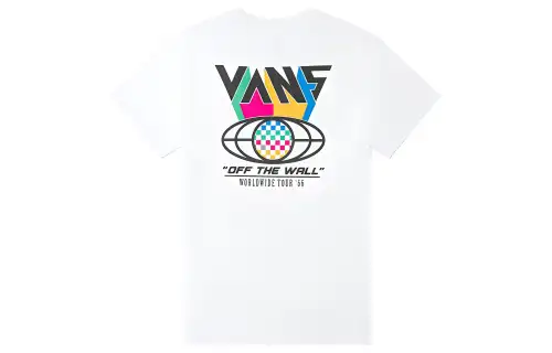 Vans T Shirts Women's White Crew Neck Moderate Straight Fit