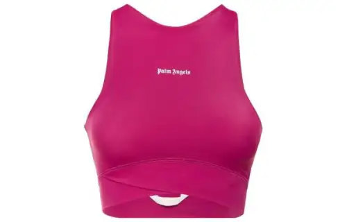 PALM ANGELS Logo Printed Sleeveless Crop Top