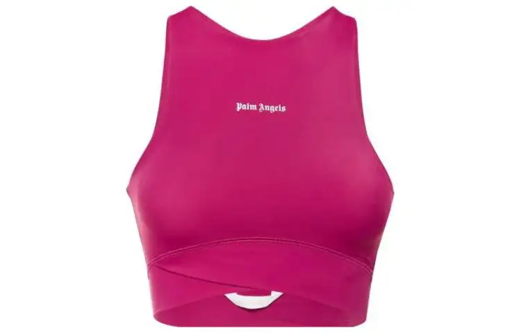 PALM ANGELS Logo Printed Sleeveless Crop Top