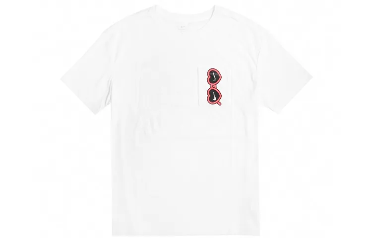 Nike T-Shirts Women's White Crew Neck Moderate Straight Fit