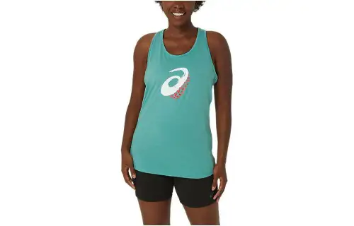 ASICS Tank Tops Women's Blue Crew Neck Moderate Straight Fit