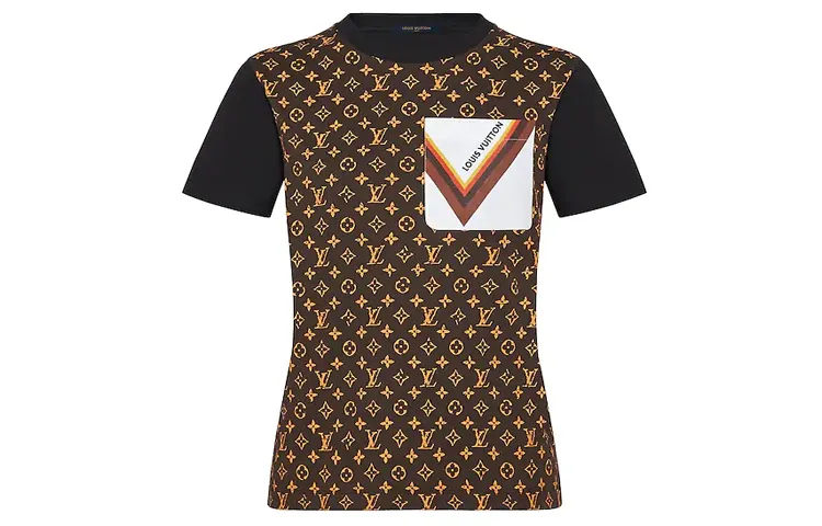 LOUIS VUITTON New Quarterly Products Of LV T Shirts Women's Black Crew Neck Moderate Straight Fit