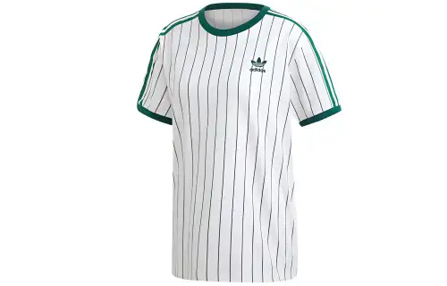 Adidas Originals Shamrock Retro Stripes T Shirt Women's White