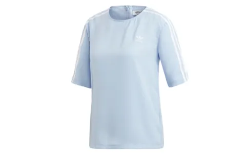 Adidas Originals 3 Stripes T Shirt Women's Light Blue