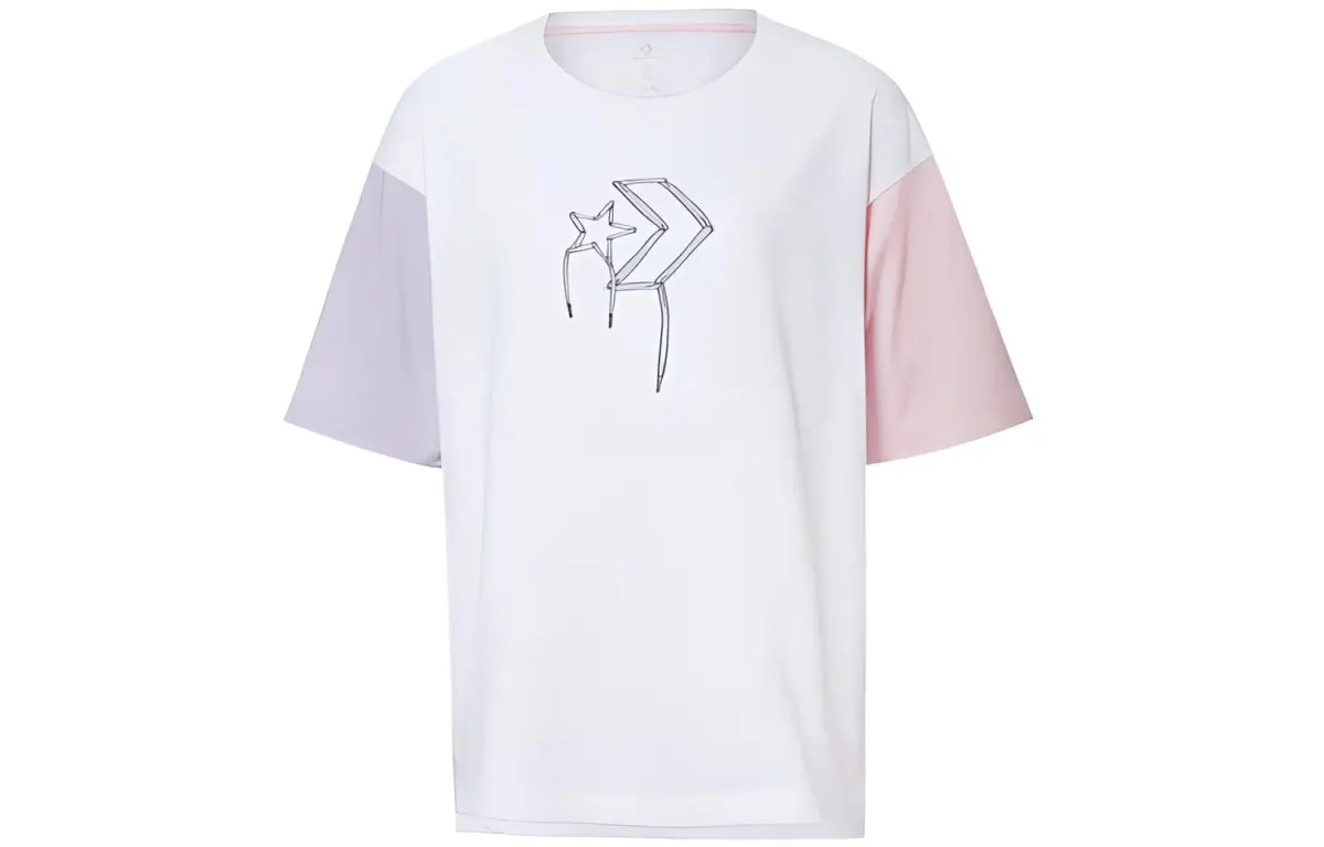 Converse KICKS CREW Drop Shoulder Sleeve T Shirt Women's White