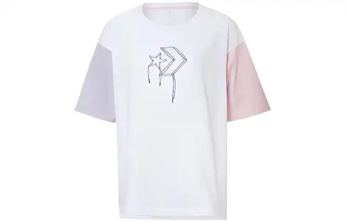 Converse KICKS CREW Drop Shoulder Sleeve T Shirt Women's White