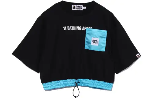 A BATHING APE Crop Tops Women's Crew Neck Moderate