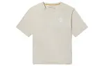 Timberland Crop Tops Women's White Sand Crew Neck Moderate