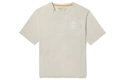 Timberland Crop Tops Women's White Sand Crew Neck Moderate