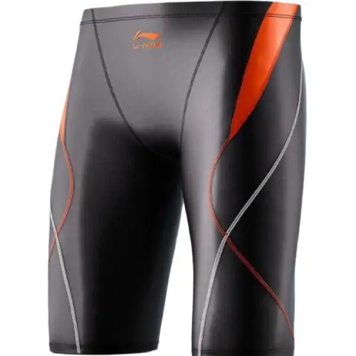 Li Ning Swimming Shorts Men's Black Orange