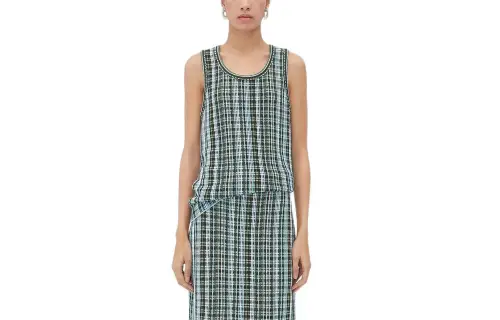 Bottega Veneta Check Patterned Top