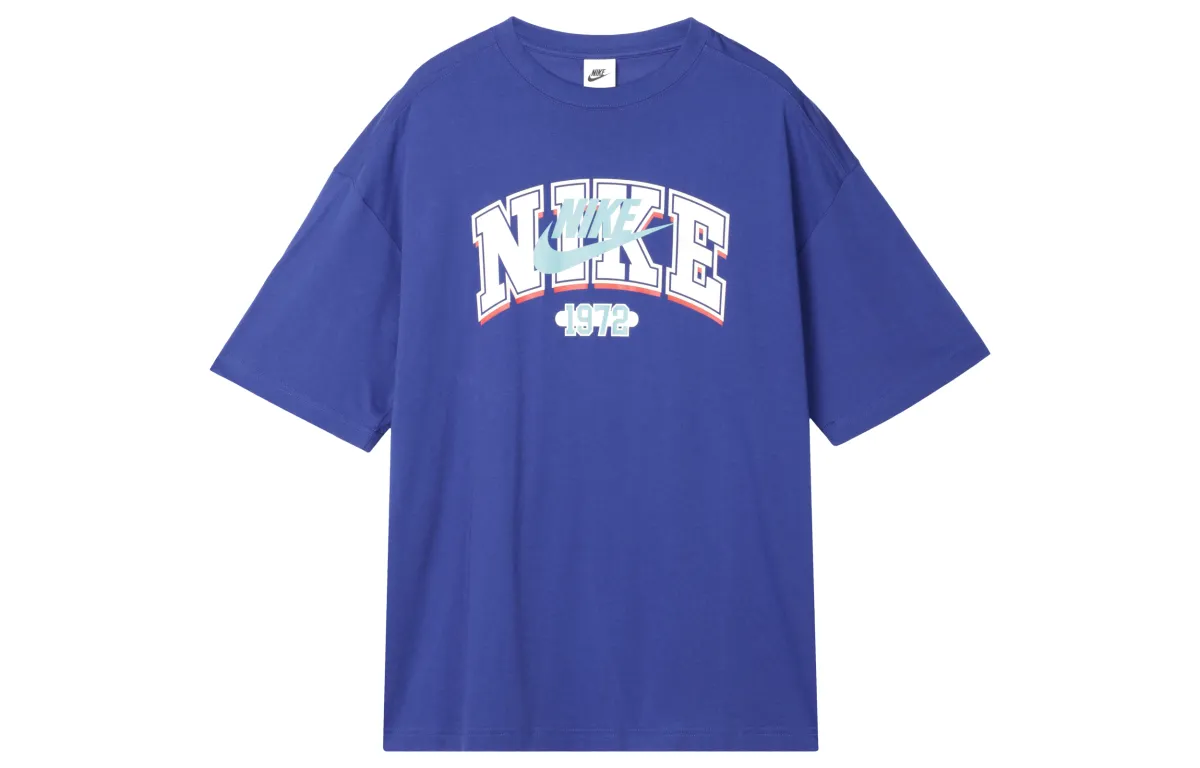 Nike Drop Shoulder Sleeve T Shirt Women's Fitness Blue