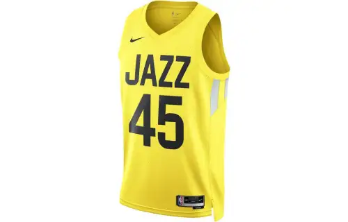 Nike Icon Utah Jazz SW Fan Edition 22-23 season logo limited Jazz Mitchell No. 45 team printed jersey basketball vest same style for men and women yellow