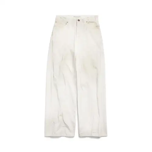 Balenciaga Casual Pants Loose Fit Men's White