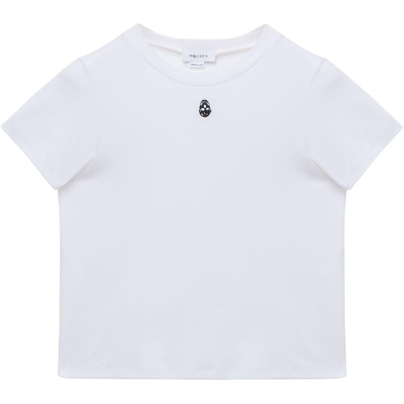Женская футболка Alexander McQueen Skull FW24 (белая)