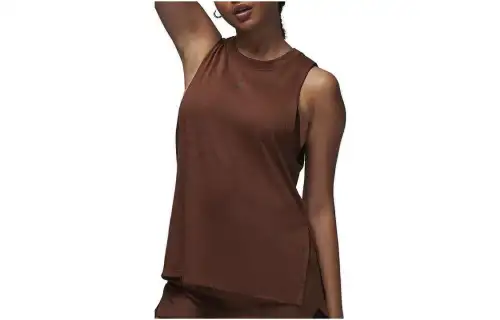 Jordan Tank Tops Women's Cocoa Brown Crew Neck Moderate Other